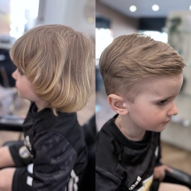 Big transformation for my little client.
This time we went for a much shorter style, and what a difference it made! It completely transformed his look from a cute little boy to a smart young gentleman
